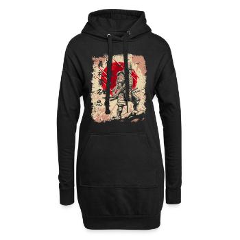 Samurai Japanese Warrior Swordsman Kanji - Hoodie Dress - black - Front