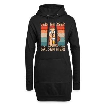 Ich bin nur zum Saufen hier Faultier Männerabend - Hoodie-Kleid - Schwarz - Vorne