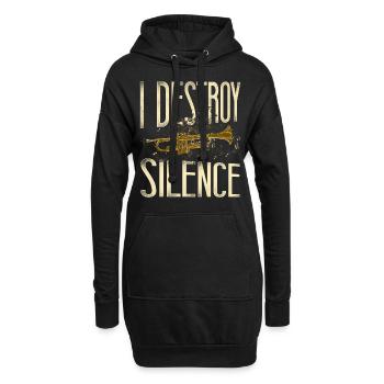 Trompettiste Vintage I Destroy - Sweat-shirt à capuche long Femme - noir - Devant