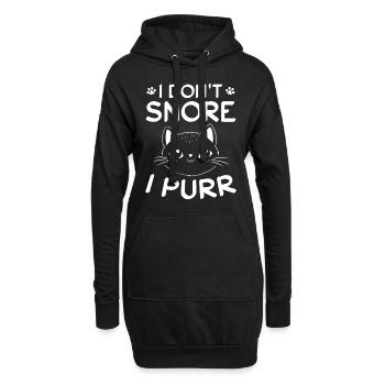 Katzenbesitzer Ich schnarche nicht Ich schnurre Ic - Hoodie-Kleid - Schwarz - Vorne