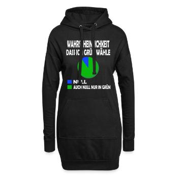 Wahrscheinlichkeit dass ich Grün wähle Null T-Shi - Hoodie-Kleid - Schwarz - Vorne