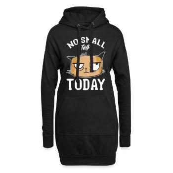 Katze Meme Katzenliebhaber I Kein Small Talk heute - Hoodie-Kleid - Schwarz - Vorne