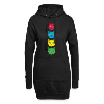 Propriétaire de chat Amoureux des chats Chats mignons - Sweat-shirt à capuche long Femme - noir - Devant