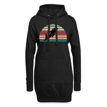 Retro Delfin Meerestier Sea Diver - Hoodie-Kleid - Schwarz - Vorne
