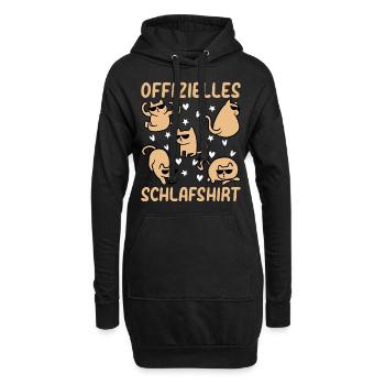 Katzen Schlafshirt Süße Katzen Offizielles Schlafs - Hoodie-Kleid - Schwarz - Vorne