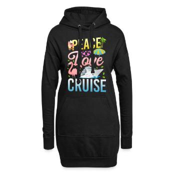 Bateau de croisière Vacances Fille Paix - Sweat-shirt à capuche long Femme - noir - Devant