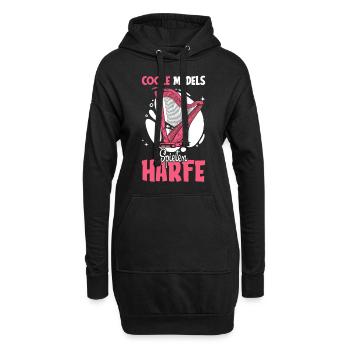 Harfenspieler Harfe Harfen Saiteninstrument - Hoodie-Kleid - Schwarz - Vorne