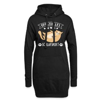 Katzen Schlafshirt Offizielles Schlafshirt Katze - Hoodie-Kleid - Schwarz - Vorne