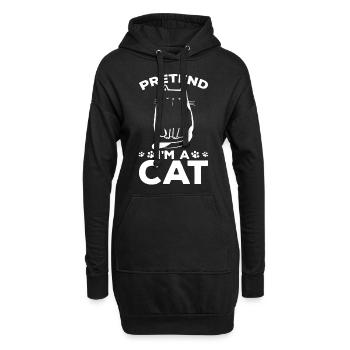 Drôle de chat propriétaire amoureux des chats Je le fais - Sweat-shirt à capuche long Femme - noir - Devant
