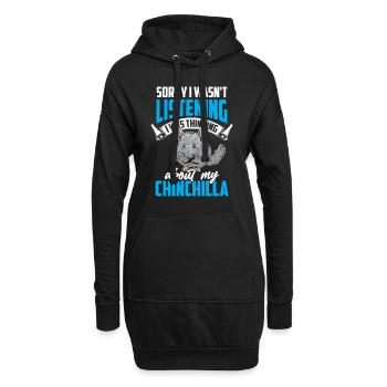 Chinchilla a pensé à la souris laineuse - Sweat-shirt à capuche long Femme - noir - Devant