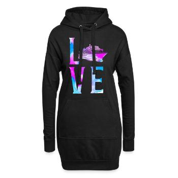Cruise Ship Vacation Watercolor - Hoodie-Kleid - Schwarz - Vorne