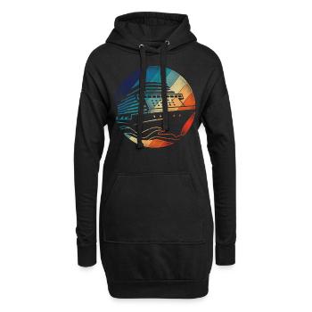 Croisière Vacances Rétro Vintage - Sweat-shirt à capuche long Femme - noir - Devant