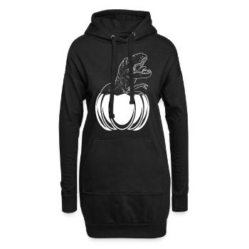 Citrouille d’Halloween avec dinosaure Drôle Hellowee - Sweat-shirt à capuche long Femme - noir - Devant
