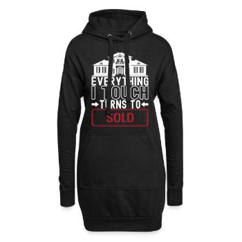 Marqueur immobilier Markler Immobilien - Sweat-shirt à capuche long Femme - noir - Devant