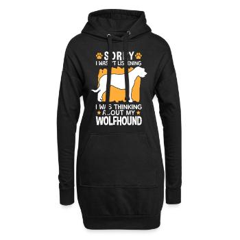 Ich habe an meinen Irischer Wolfshund gedacht - Hoodie-Kleid - Schwarz - Vorne