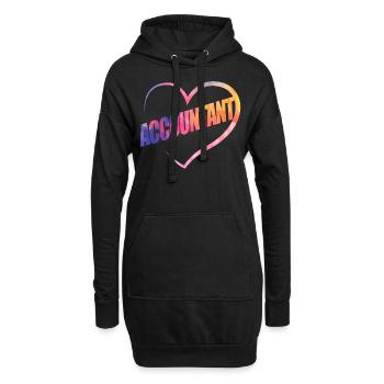 Accountant Bookkeeper Accounting - Hoodie-Kleid - Schwarz - Vorne