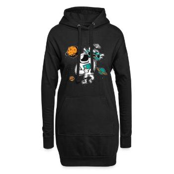 Astronomy Moon Music Lover Radio Space Universe - Hoodie-Kleid - Schwarz - Vorne