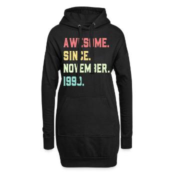 Awesome Since November 1990 - Hoodie Dress - black - Front