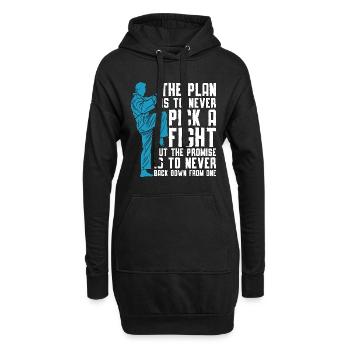 Taekwondo Le plan est Fighter Fight Sport Fighters - Sweat-shirt à capuche long Femme - noir - Devant