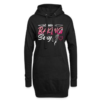 Boulanger Je fais cuire Sexy Boulangerie Gâteau Cupcake Chef - Sweat-shirt à capuche long Femme - noir - Devant