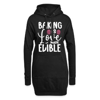 Baker Baking est fait par amour Comestible Boulangerie Cake Bake - Sweat-shirt à capuche long Femme - noir - Devant