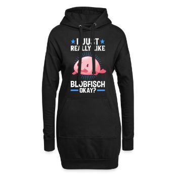 J’aime les mèmes de poissons laids blobfish - Sweat-shirt à capuche long Femme - noir - Devant