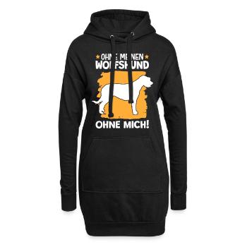 Ohne meinen Irischer Wolfshund ohne mich - Hoodie-Kleid - Schwarz - Vorne