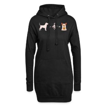 Halloween Dog Ghost I Dog + Ghost = Halloween Ghos - Hoodie-Kleid - Schwarz - Vorne