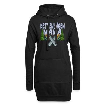 Tronçonneuse Mama Tronçonneuses Mère Arbres Forestier - Sweat-shirt à capuche long Femme - noir - Devant