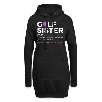 Joueur de golf disant idée cadeau - Sweat-shirt à capuche long Femme - noir - Devant