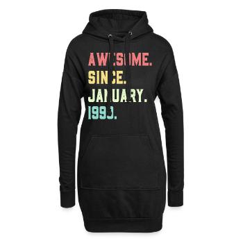 Awesome since January 1990 - Hoodie Dress - black - Front