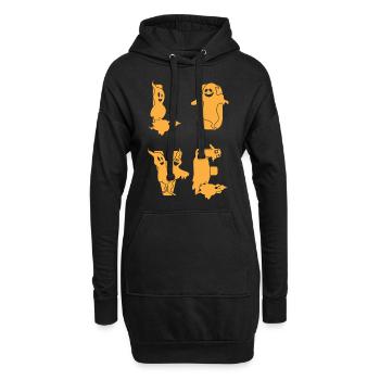 Fantômes d’Halloween AMOUR Fantôme d’Halloween Halloween - Sweat-shirt à capuche long Femme - noir - Devant