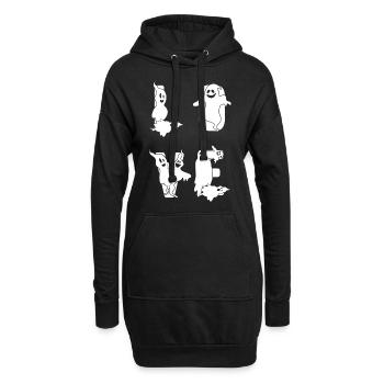 Halloween AMOUR Fantômes Halloween Fantômes Amour - Sweat-shirt à capuche long Femme - noir - Devant