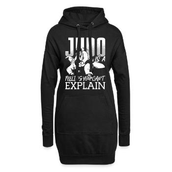 Le judo est un sentiment de combat Karaté Sports Entraînement - Sweat-shirt à capuche long Femme - noir - Devant