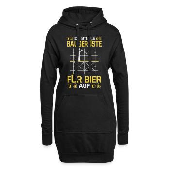 Baugerüste Aufstellen Bier Baustelle Handwerker - Hoodie-Kleid - Schwarz - Vorne