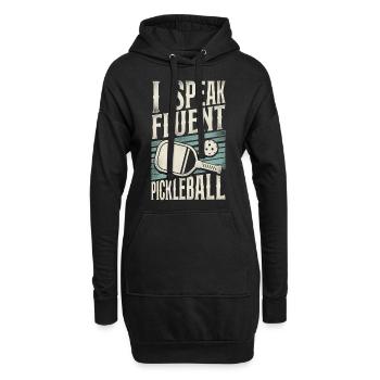 Pickleball Retro I Speak Fluent - Hoodie-Kleid - Schwarz - Vorne