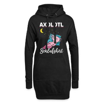 Axolotl Schlafshirt Axolotl Kawaii Cute Axolotl - Hoodie-Kleid - Schwarz - Vorne