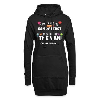 Sweets first then in the van Halloween - Hoodie Dress - black - Front