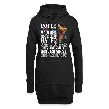 Harfe Harfenspieler - Hoodie-Kleid - Schwarz - Vorne