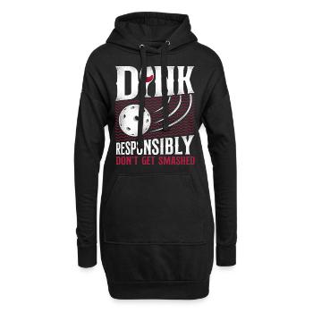 Pickleball Pun Wine Dink - Sweat-shirt à capuche long Femme - noir - Devant