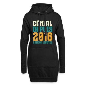 Génial depuis 2016 - Sweat-shirt à capuche long Femme - noir - Devant