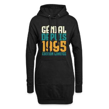 Génial depuis 1995 - Sweat-shirt à capuche long Femme - noir - Devant