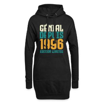 Génial depuis 1996 - Sweat-shirt à capuche long Femme - noir - Devant