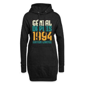 Génial depuis 1994 - Sweat-shirt à capuche long Femme - noir - Devant