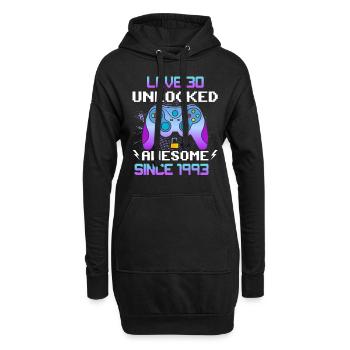 Level 30 Freigeschaltet Awesome seit 1993 Funny Gamer - Hoodie-Kleid - Schwarz - Vorne
