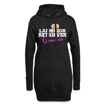 Chiens Labrador - Sweat-shirt à capuche long Femme - noir - Devant