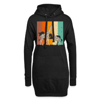 Zoo Animal Girafe Afrique Girafe Africaine - Sweat-shirt à capuche long Femme - noir - Devant