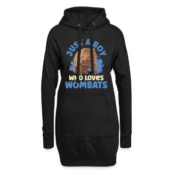 Garçon qui wombat aime le marsupial australien - Sweat-shirt à capuche long Femme - noir - Devant