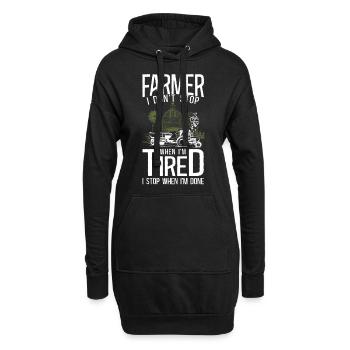 Farming Farmer Tracteur Vintage - Sweat-shirt à capuche long Femme - noir - Devant