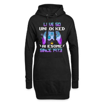 Level 50 Freigeschaltet Awesome seit 1973 Funny Gamer - Hoodie-Kleid - Schwarz - Vorne